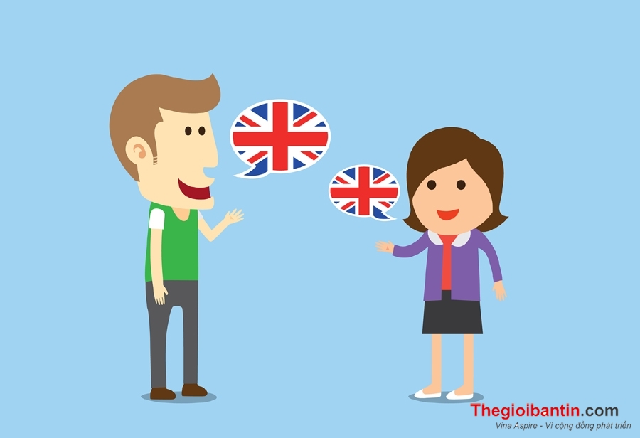 Women and man speaking English in conversation of them