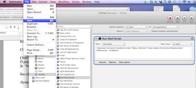 Cách thiết lập phím tắt để khoá nhanh màn hình Macbook