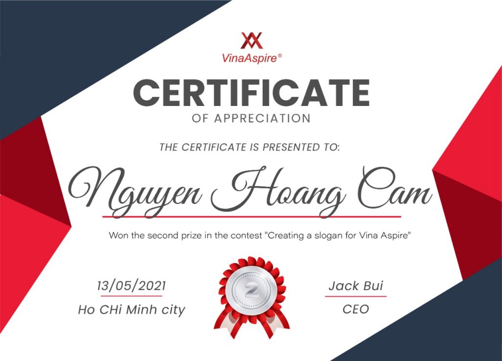 Kết quả Cuộc thi sáng tác Slogan cho Vina Aspire